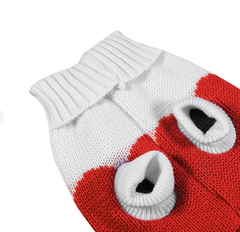 Светр для собак та котів EcoToys Heart S біло-червоний A: 20 см B: 29 см C: 18 см 6903