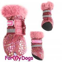 For My Dogs Зимові чоботи цільнокроєні для собак FMD штучна рожева замша 2 FMD Shoes 000355460