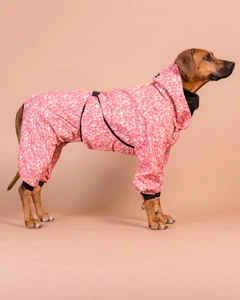 Комбінезон дощовик для собак зі світловідбиванням PAIKKA Rain Suit Red 65