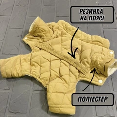 Без бренда Зимовий теплий комбінезон для собак малих порід, стьобаний ромбами, на кнопках, з флісовою підкладкою, M