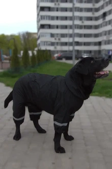 Dogs Bomba Комбінезон - дощовик 64 см (об'єм до 92см) чорний розмір 11 для собак XL