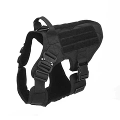 Без бренда Шлейка для собак Harness K9 Long, металева пряжка фастекс і система MOLLE, L (77-99 см) Чорний (076L-BLACK)