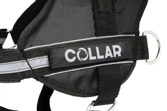 Нейлонова шлея для собак Collar DоgЕхтrеме Police N1 зі змінним написом 35-45 см Чорна (07041)