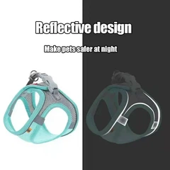 Без бренду Шлея-жилет світловідбиваюча для кішок та собак Harness Vest XS Blue