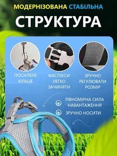 Без бренду Шлейка з повідцем для котів та собак дрібних та середніх порід Розмір XXS Жовтий М'ята у подарунок