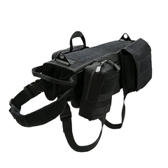 Тактична шлейка-жилет Derby Heavy Duty для собак із сумками для дресирування L Чорний