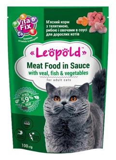Леопольд Вологий корм (шматочки в соусі) для котів
