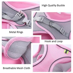 Без бренду Шлея-жилет світловідбиваюча для кішок та собак Harness Vest S Pink