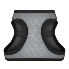 Шлея для собак м’яка WAUDOG Clothes XS1, сірий, нейлон, світловідбивна, з QR-паспортом, груди 24–27 см, шия 18–20 см — арт. 2926