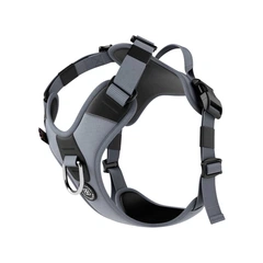 Шлея з переднім кільцем для собак що тягнуть повідець BullyBillows Hurricane Harness No Pull S: ОШ 36-48 см, ОГ 45-64 см Сірий
