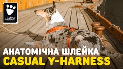 Анатомічна шлейка для собак Hurtta Casual Y-harness 60-70 Чорний