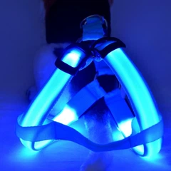 Derby Світлодіодна шлейка для собак, що заряджається від USB S Блакитний