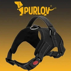 Без бренда Шлейка для собак до 22 кг Purlov S, без тиску, з ручкою та світловідбиваючими елементами