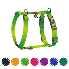 Шлея для собак анатомічна Waudog Nylon Mono з QR-паспортом/світловідбивна L 25 мм х 51-85 см х 60-85 см Салатовий (54585 Col)