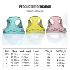 Без бренду Шлея-жилет світловідбиваюча для кішок та собак Harness Vest M Pink