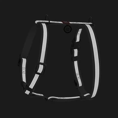 Шлея для собак водостійка анатомічна Н-подібна WAUDOG Waterproof S, сірий, світловідбивна, з QR-паспортом, ширина 15 мм, шия 28–42 см, груди 34–51 см — арт. 328011