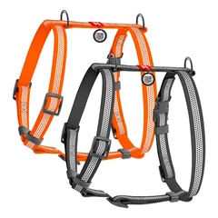 Шлея для собак водостійка анатомічна Н-подібна WAUDOG Waterproof S, сірий, світловідбивна, з QR-паспортом, ширина 15 мм, шия 28–42 см, груди 34–51 см — арт. 328011