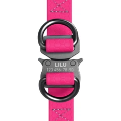 Collar Шлея для собак водостійкий WAUDOG, з QR-паспортом, XS, Ш 15 мм, Д 30-39 см рожевий