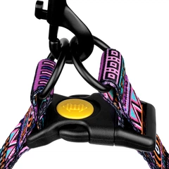 Шлея Для Собак BronzeDog Urban Tribal Етнічна Нейлонова Рожева 25 мм 58-71 см (72/1384)