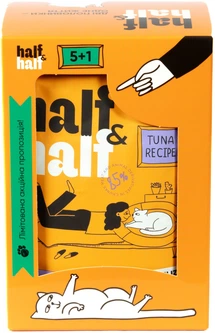 Промо набір упаковка вологого корму Half&Half "5+1" для стерилізованих котів шматочки з тунцем у соусі 100 г х 6 шт (2700000040508)