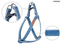 Шлейка для собак Amiplay Denim L 40-75 * 2 см - блакитна