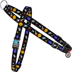 Шлея для собак швидкознімна Collar WAUDOG Nylon з QR паспортом, малюнок "NASA", пластиковий фастекс, S, Ш 15 мм, А 40-55 см, В 45-60 см (5465)A