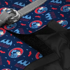 Шлея для собак м'яка Waudog Clothes Бетмен з QR паспортом XS1 24-27 см х 18-20 см Червоно-блакитний (1001-4003 Col)