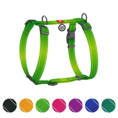 Шлея для собак анатомічна Waudog Nylon Mono з QR-паспортом/світловідбивна L 25 мм х 50-90 см х 60-100 см Салатовий (52745 Col)