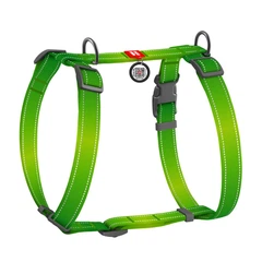 Шлея для собак анатомічна Waudog Nylon Mono з QR-паспортом/світловідбивна L 25 мм х 50-90 см х 60-100 см Салатовий (52745 Col)