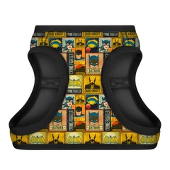Шлея для собак м'яка Waudog Clothes Бетмен вінтаж з QR паспортом XS2 28-31 см х 20-22 см (1002-4004 Col)