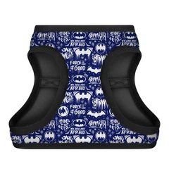 Шлея для собак м'яка Waudog Clothes Бетмен з QR паспортом XS1 24-27 см х 18-20 см Біло-блакитний (1001-4001 Col)