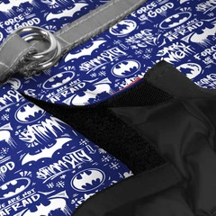 Шлея для собак м'яка Waudog Clothes Бетмен з QR паспортом XS1 24-27 см х 18-20 см Біло-блакитний (1001-4001 Col)
