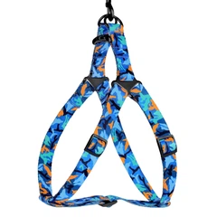 Шлея для Собак BronzeDog Urban Camo Нейлонова Синя 16 мм 40-53 см (70/1362)