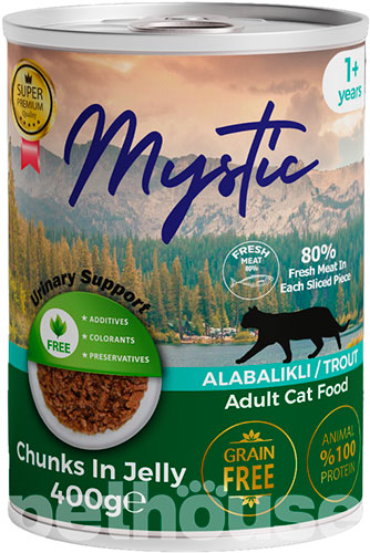 Mystic Вологий корм (шматочки в желе) з курка риба форель для котів