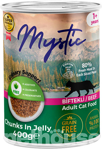 Mystic Вологий корм (шматочки в желе) з курка м'ясо та м'ясні субпродукти яловичина для котів