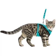 Шлея Trixie для котів Y-Harness бірюзовий, розмір 39-60 см/10мм, 1 м 41890
