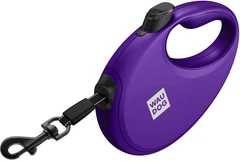 Повідець-рулетка для собак WAUDOG R-leash з контейнером для пакетів світловідбивна стрічка M до 20 кг 5 м Фіолетовий (26289Collar)