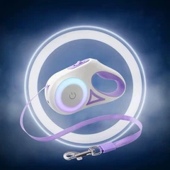 Lock Mat Повідок-рулетка для собак з вбудованим LED ліхтариком та підсвіткою 5м Білий