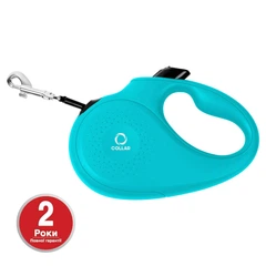 Повідець-рулетка COLLAR для собак до 25 кг, розмір M, 5 метрів, Блакитний (81252)