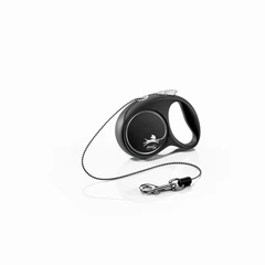 Повідець рулетка для собак дрібних та середніх порід Flexi Black Design XS 3 м до 8 кг Чорний
