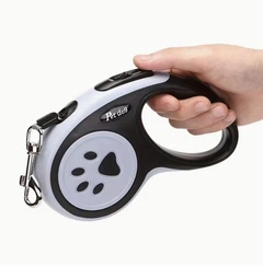 Petify Автоматичний повідець-рулетка для собак і котів Pet Dog Retractable Leash Чорний нейлон 3 м, однокнопкове гальмо/фіксація, металевий карабін (антикорозійний), для малих і середніх порід, Артикул ТМ14