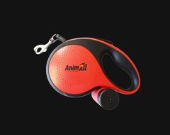 Повідець-рулетка AnimAll з диспенсером для собак, вага до 15 кг, червоний S 3 м