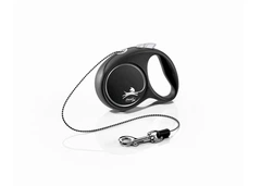 Повідець-рулетка для собак до 8 кг із тросом 3 м Flexi Black Design XS (чорна)