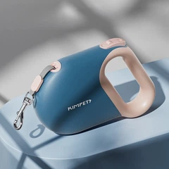 Світловідбиваючий повідок-рулетка Kimpets для собак і котів до 20 кг, 5 метрів синій