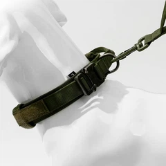 Без бренду Тактичний повідець підвищеної міцності з амортизацією для собак, банджі-повідець, кольору Хакі