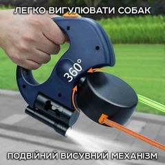 Без бренду Повідець рулетка для собак, стрічка 3 метра до 8 кг з ліхтариком та контейнером для пакетів