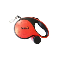 Повідець-рулетка AnimAll з диспенсером, для собак вагою до 30 кг, 5 м, червона