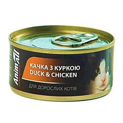 AnimAll Корм з курка качка для котів