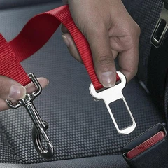Без бренду Ремінь-повідець для тварин в авто DogCarBelt, червоний