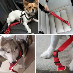 Без бренду Ремінь-повідець для тварин в авто DogCarBelt, червоний